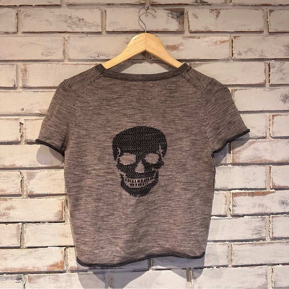 Skull Cashmere short sleeve knit top size small - Picture 6 of 6